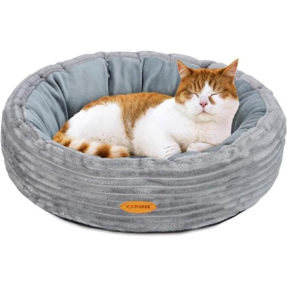 Plush Donut Cat Bed 20 inch for Cats & Small Dogs
